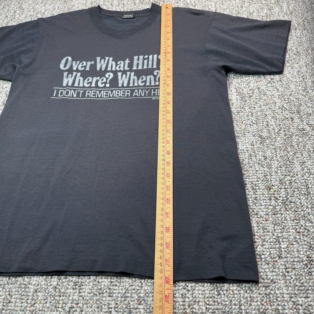 Vintage Shirt Mens Large Over What Hill?! Where? When? I Don't Remember Any Hill - Picture 7 of 10